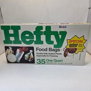 Hefty 1974 Food Bags Sealed NOS 35 One Quart Double Wall Quilted